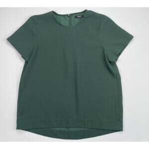 Madewell Women's Tailored Tee Blouse Bowling Green Button Back Closure Large